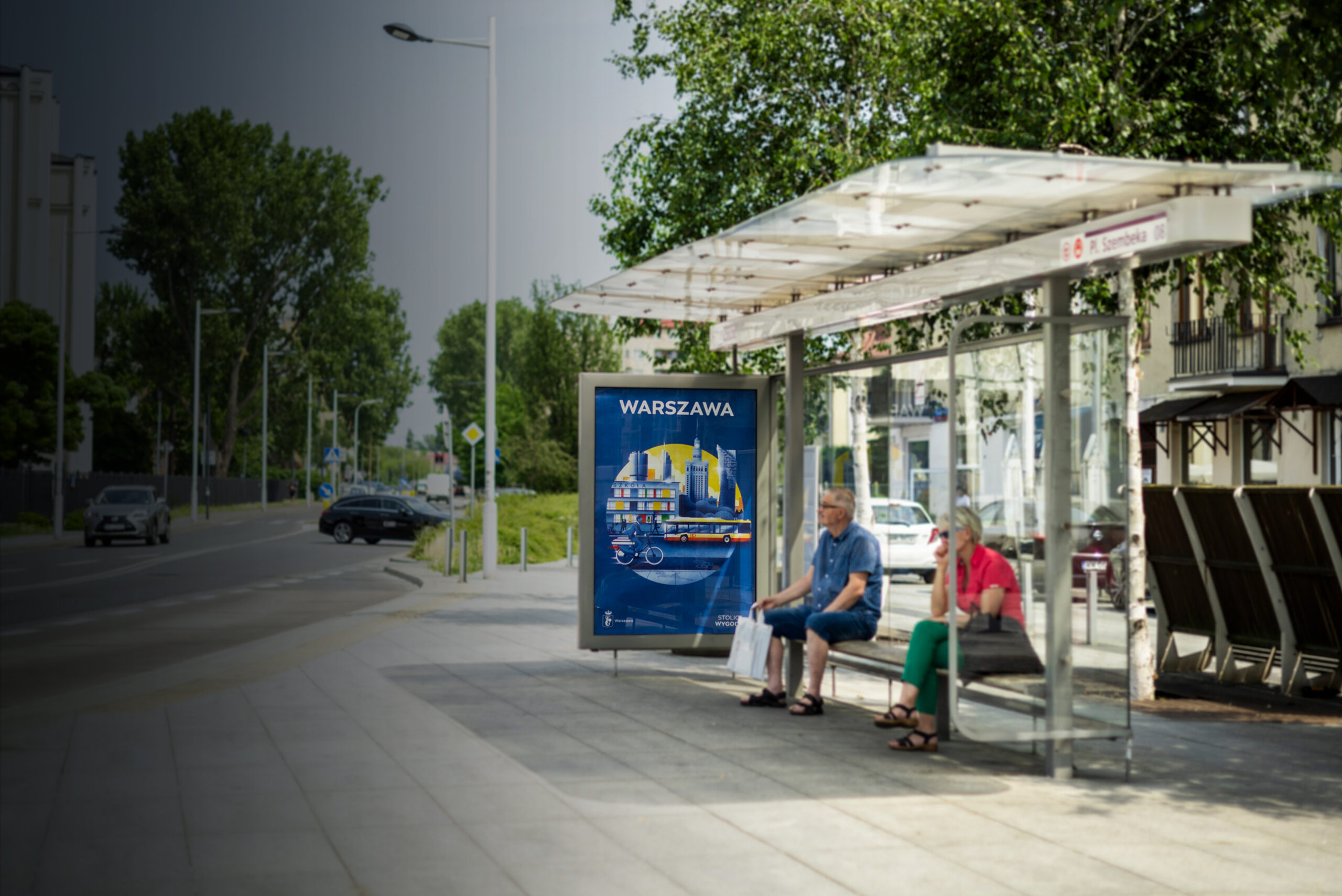 Reklama na wiatach przystankowych Warexpo